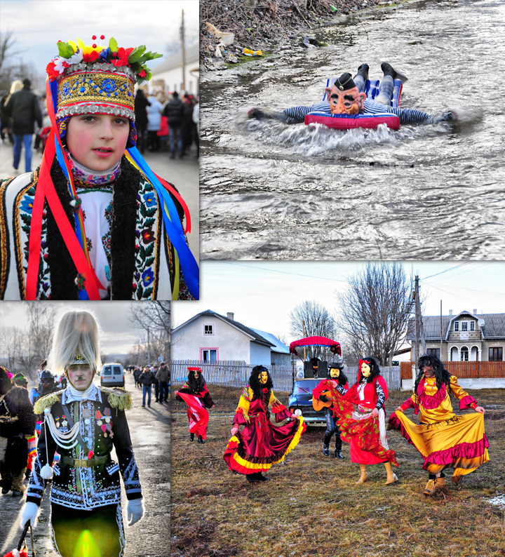 Украинка, Водолаз, Козак и веселые цыгане на празднике Маланки